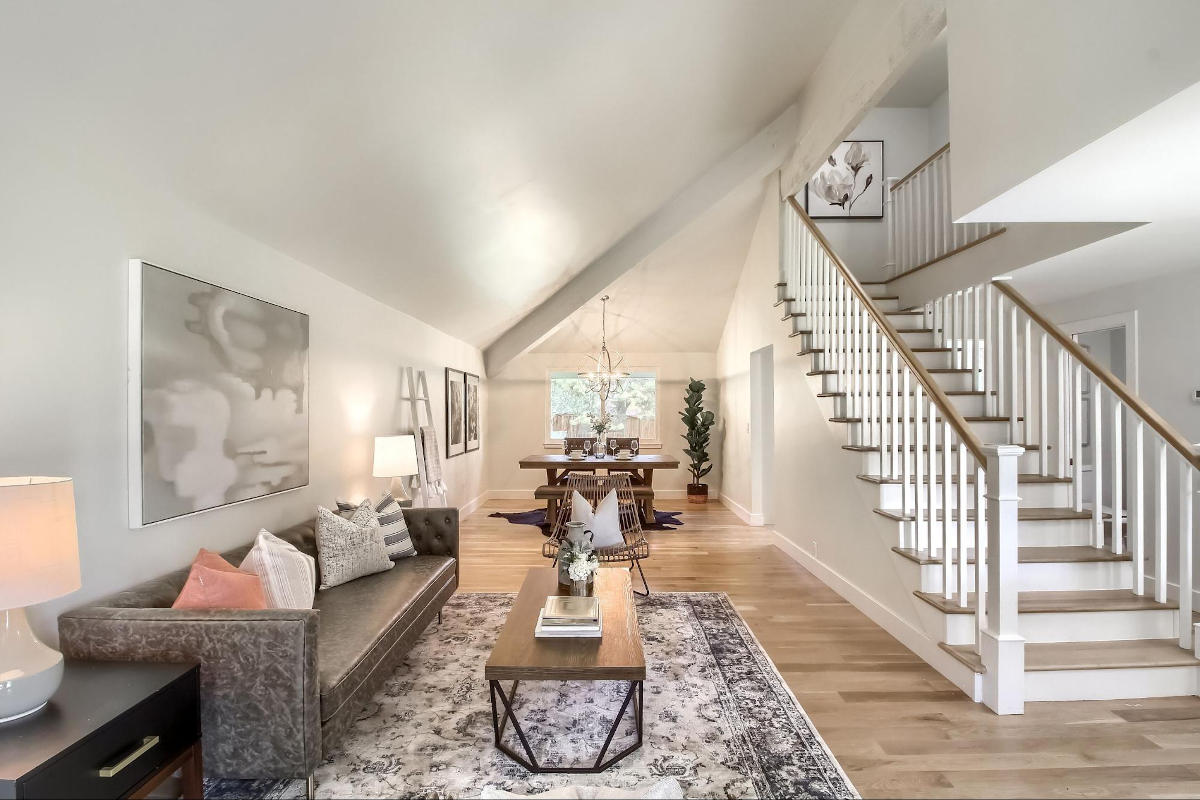 Foothills family room: (after) majestic update