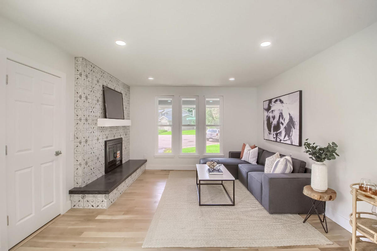 From wood to good: (after) new floors, windows, fireplace and walls