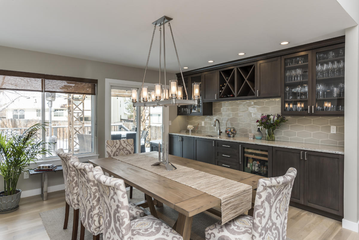 Sophistication: full custom dining area with views