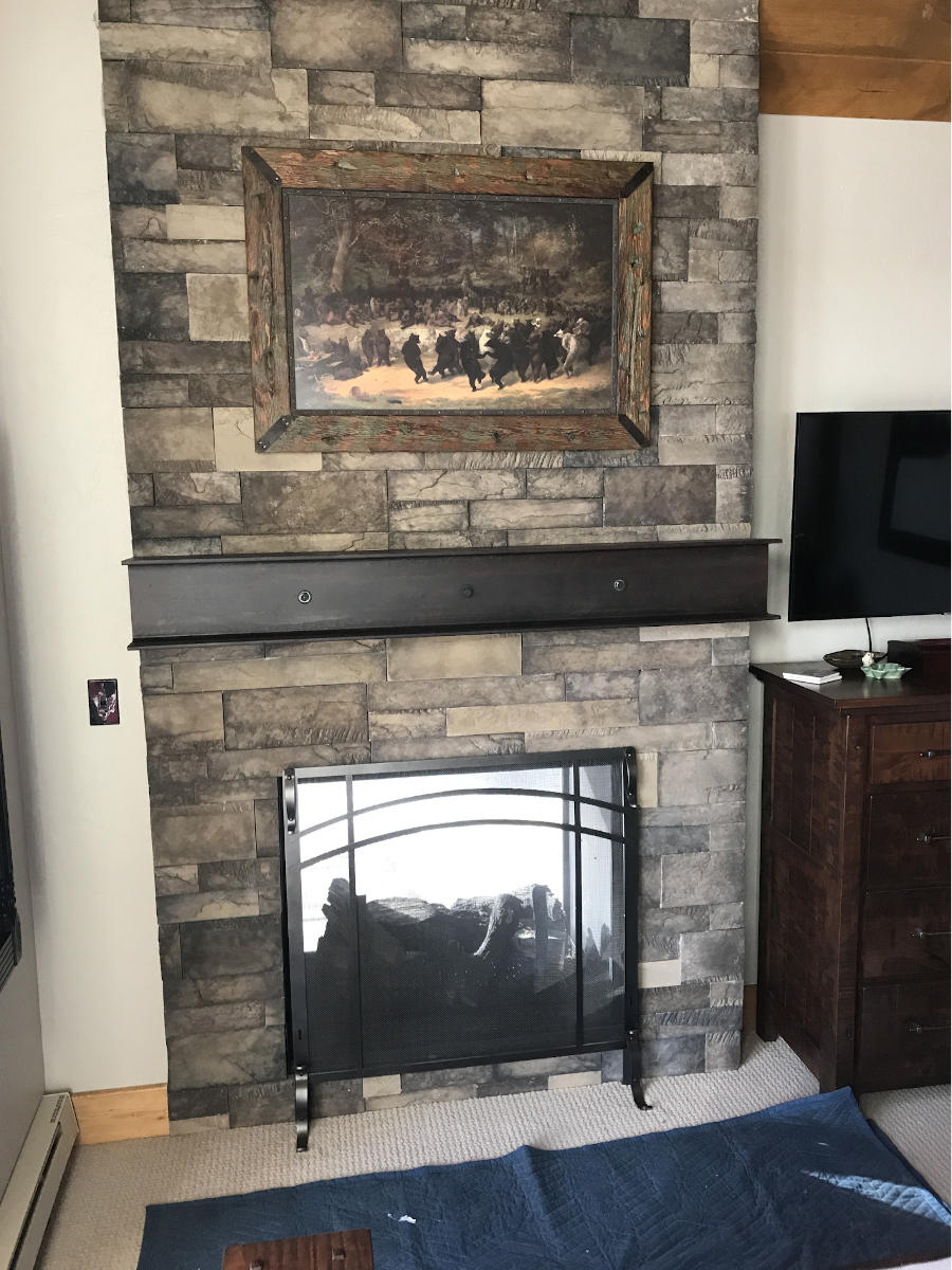 Custom fireplace and mantle
